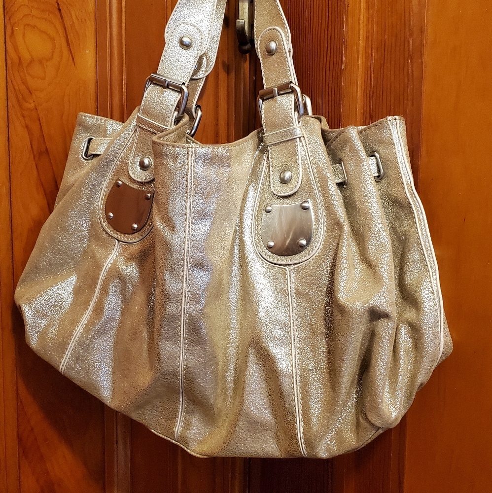 THE LIMITED gold hobo handbag